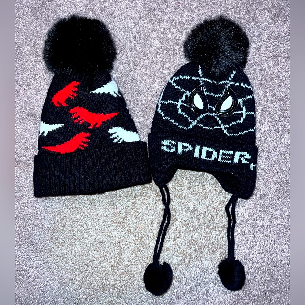 Spiderman and Dinosaur Hat, Boys, Black, Small